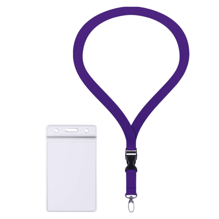 ZIP Kartenhalter horizontal / vertikal wasserdicht komplett mit 2cm Lanyard Schlüsselband Ausweishülle Schutzhülle transparent